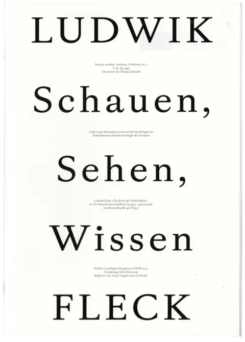 Schauen, Sehen, Wissen